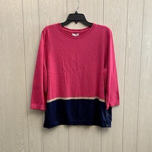 Croft & Barrow Pink Blue Long Sleeve Sweater XL NWT